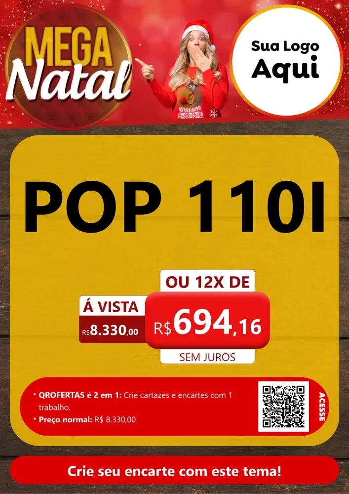 Modelo de Cartaz para Cartaz A4 Vertical com o tema Mega Natal para Concessionaria de Motos
