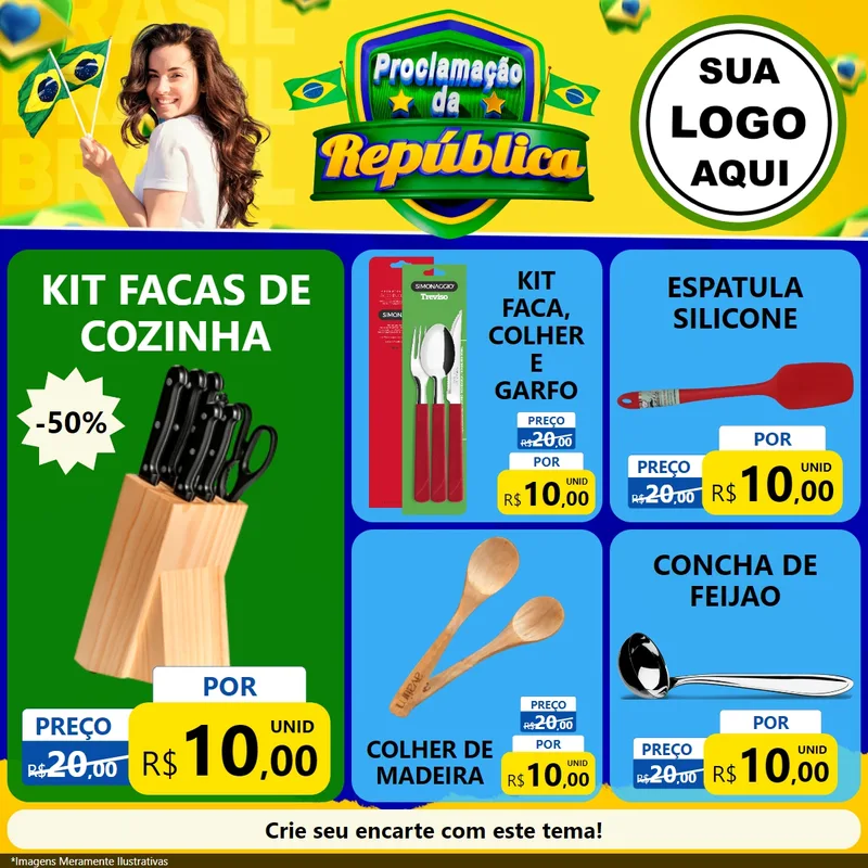 Modelo de Rede Social para Feed Facebook com o tema Proclamação da República para Utilidades Domésticas