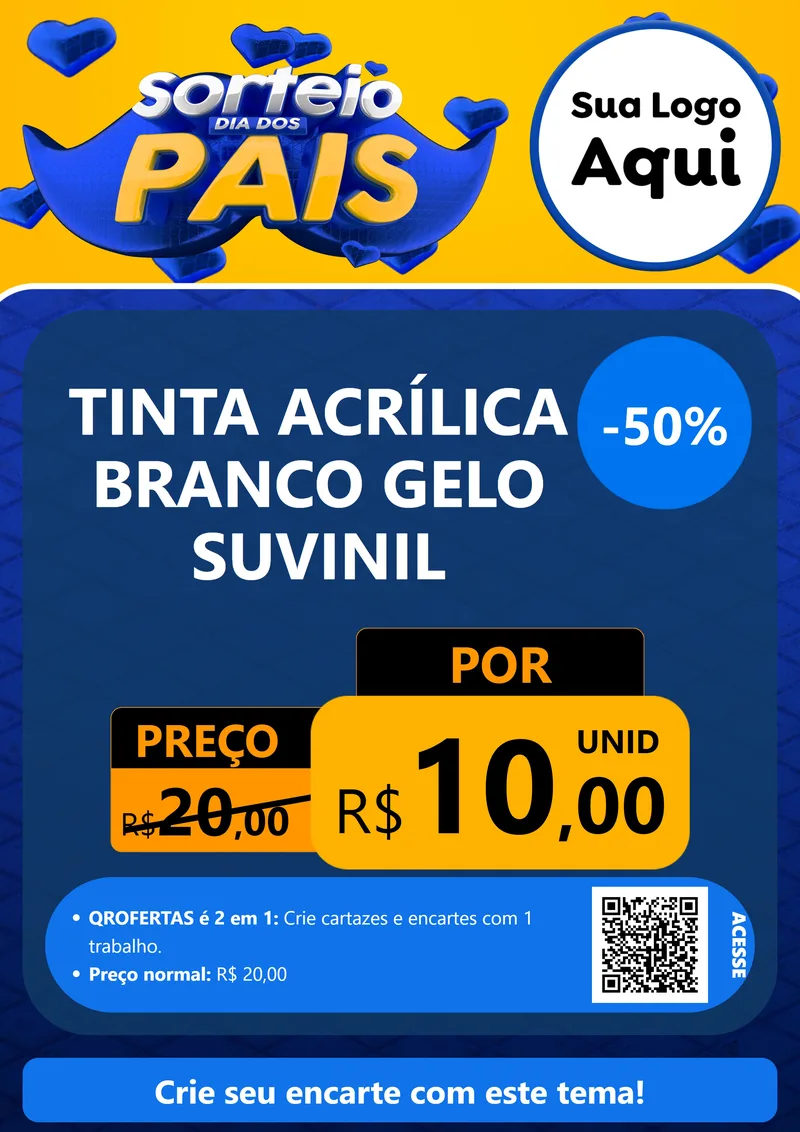 Modelo de Cartaz para Cartaz A4 Vertical com o tema Sorteio Dia dos Pais para Tintas e Ferramentas