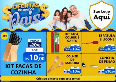 Modelo de Encarte para Encarte A4 Horizontal com o tema Ofertas do Dia dos Pais para Utilidades Domésticas