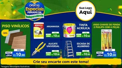 Modelo de TV para TV Horizontal com o tema Ofertas Especiais Feriado da Independência para Material para Construção