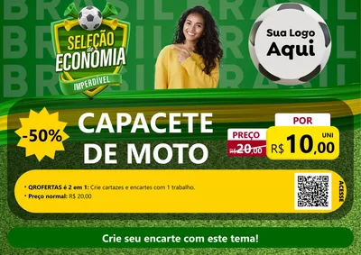 Modelo de Cartaz para Cartaz A4 Horizontal com o tema Seleção de Economia - Copa para Moto peças