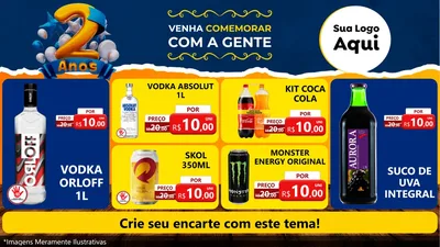 Modelo de TV para TV Horizontal com o tema Aniversário de 2 anos para Distribuidora de bebidas