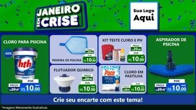 Modelo de TV para TV Horizontal com o tema Janeiro Sem Crise para Produtos para Piscina