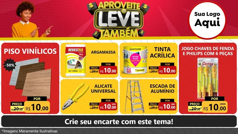 Modelo de TV para TV Horizontal com o tema Aproveite e Leve Também para Material para Construção