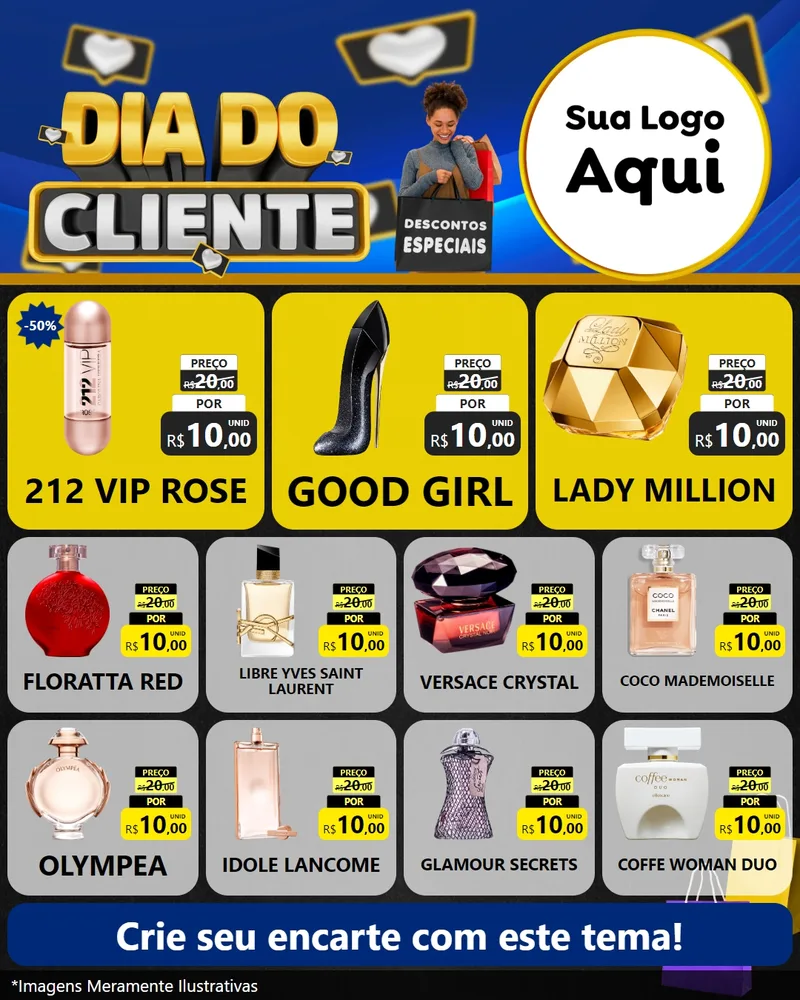 Modelo de Rede Social para Feed Instagram com o tema Dia Do Cliente para Perfumes