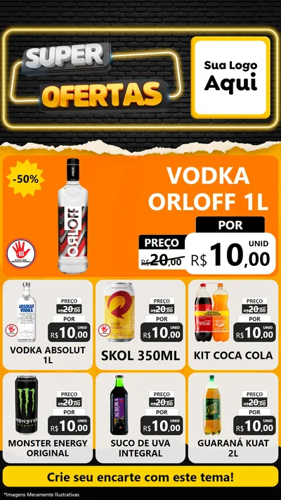 Modelo de Rede Social para Stories com o tema Super Ofertas para Distribuidora de bebidas