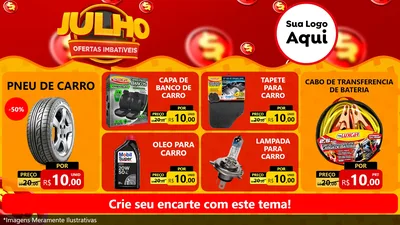 Modelo de TV para TV Horizontal com o tema Julho Ofertas Imbatíveis para Auto peças