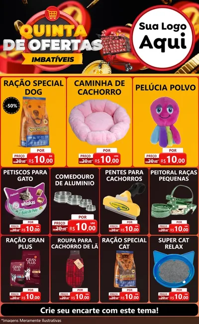 Modelo de Encarte para Encarte Grande com o tema Quinta de Ofertas Imbatíveis para Pet Shop