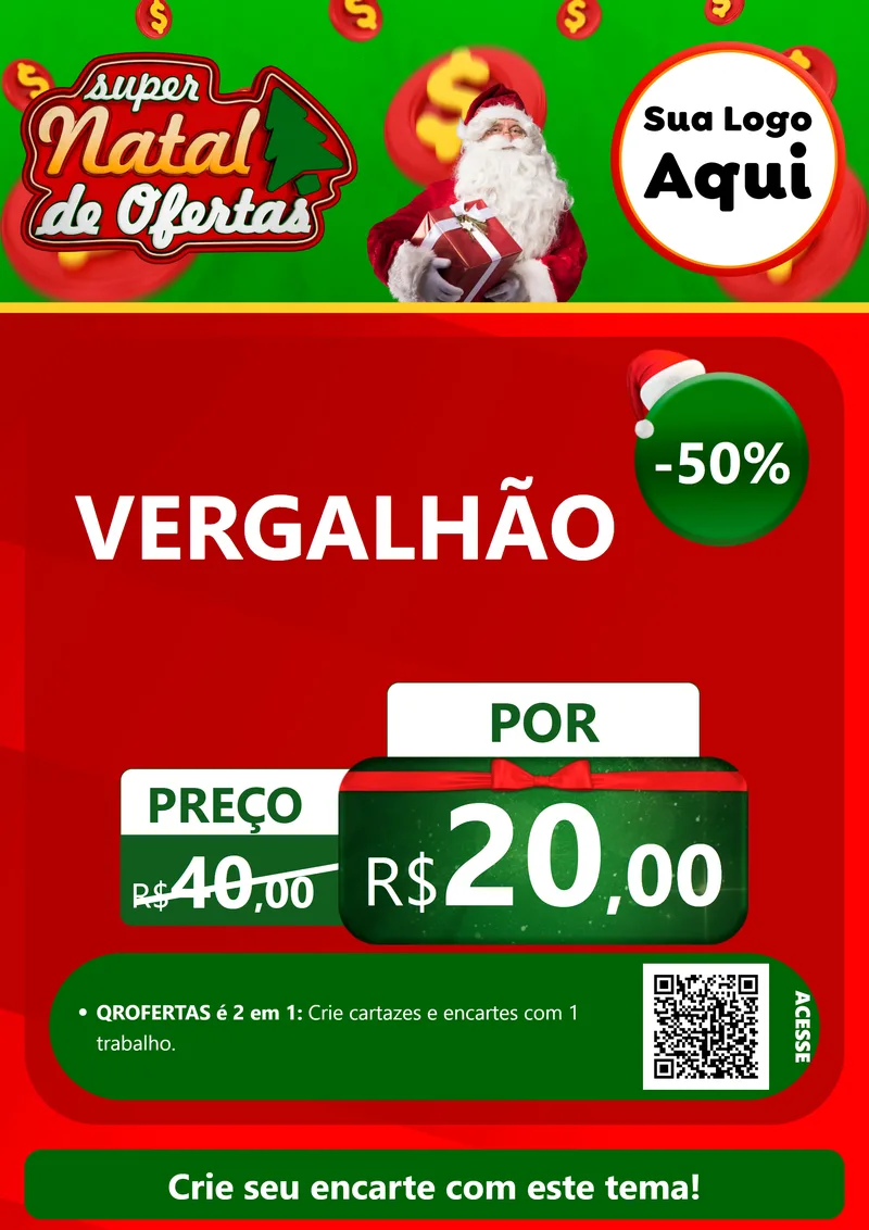 Modelo de Cartaz para Cartaz A4 Vertical com o tema Super Natal de Ofertas para Ferragens