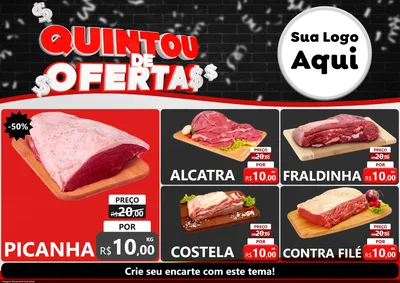 Modelo de Encarte para Encarte A4 Horizontal com o tema Quintou de Ofertas para Açougue