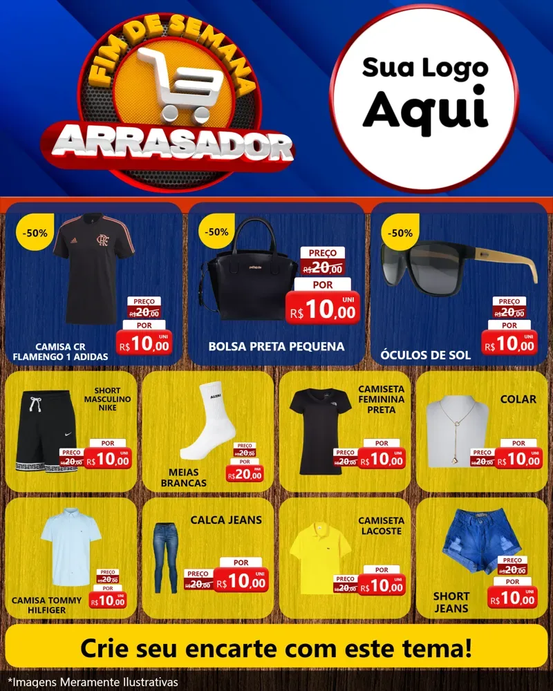 Modelo de Rede Social para Feed Instagram com o tema Fim De Semana Arrasador para Roupas e acessórios