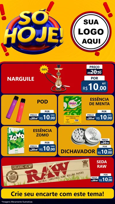 Modelo de TV para TV Vertical com o tema Só Hoje! para Tabacaria