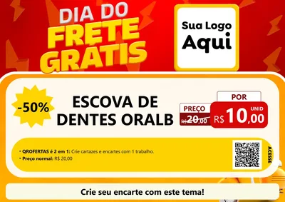 Modelo de Cartaz para Cartaz A4 Horizontal com o tema Dia do Frete Grátis para Higiene Pessoal