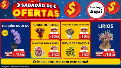 Modelo de TV para TV Horizontal com o tema Sabadão de Ofertas para Floricultura e jardim