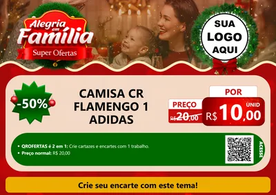 Modelo de Cartaz para Cartaz A4 Horizontal com o tema Alegria Em Família - Super Ofertas para Roupas e acessórios