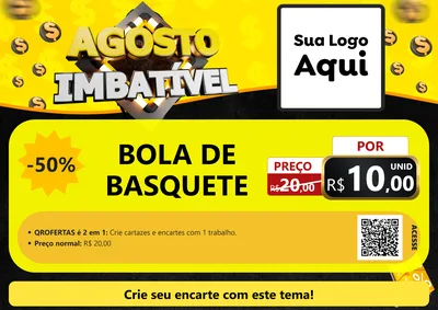 Modelo de Cartaz para Cartaz A4 Horizontal com o tema Agosto Imbatível para Artigos Esportivos