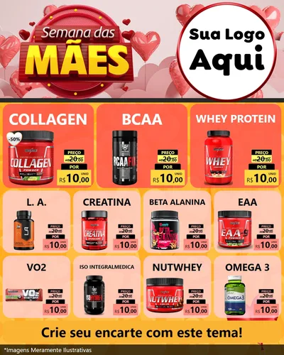 Modelo de Rede Social para Feed Instagram com o tema Semana das Mães para Suplementos alimentares