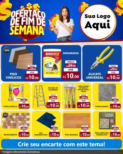 Modelo de Rede Social para Feed Instagram com o tema Ofertaço de Fim de Semana para Material para Construção