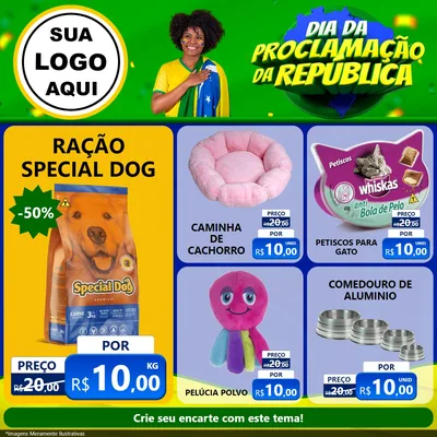 Modelo de Rede Social para Feed Facebook com o tema Dia Da Proclamação Da República para Pet Shop