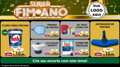 Modelo de TV para TV Horizontal com o tema Super Fim de Ano para Produtos para Piscina