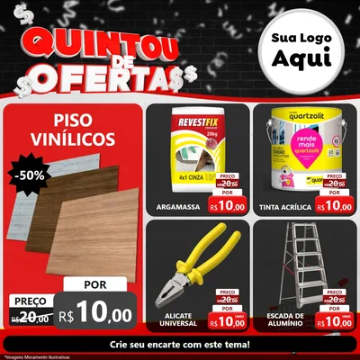 Modelo de Rede Social para Feed Facebook com o tema Quintou de Ofertas para Material para Construção