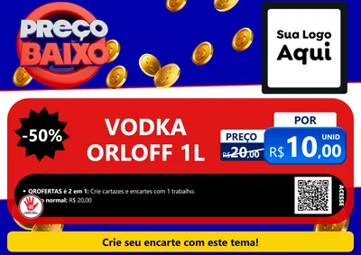 Modelo de Cartaz para Cartaz A4 Horizontal com o tema Preço Baixo para Distribuidora de bebidas