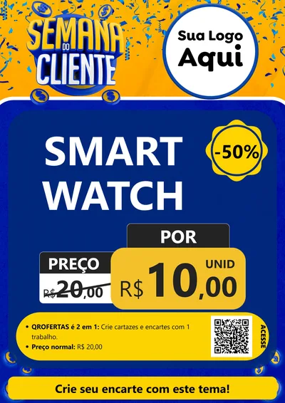 Modelo de Cartaz para Cartaz A4 Vertical com o tema Semana do Cliente para Informática