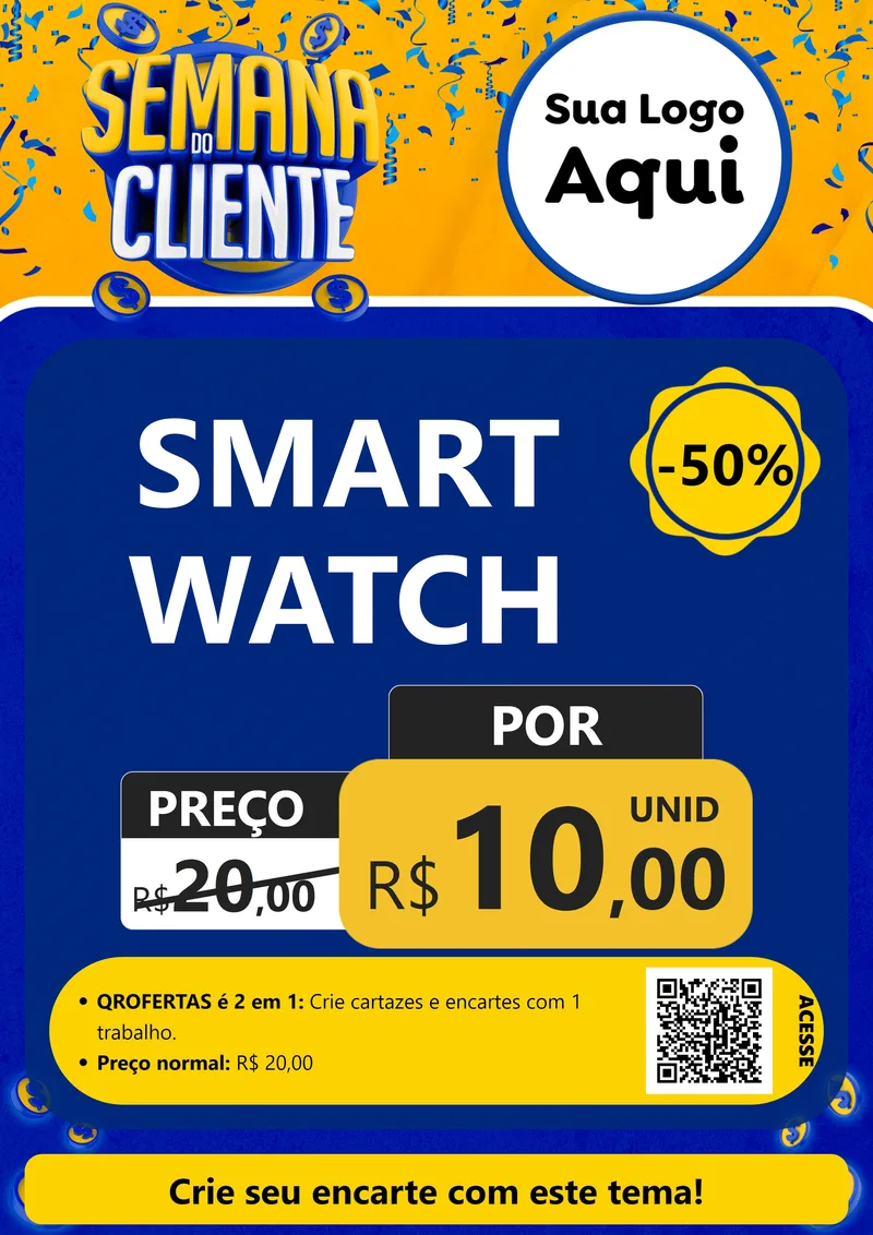 Modelo de Cartaz para Cartaz A4 Vertical com o tema Semana do Cliente para Informática