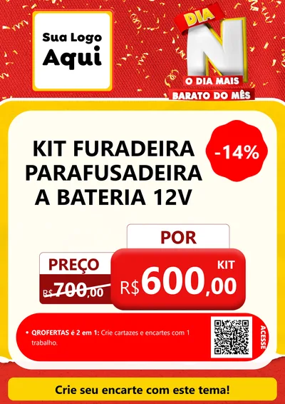 Modelo de Cartaz para Cartaz A4 Vertical com o tema Dia N o Dia Mais Barato do Mês para Maquinas e Ferramentas