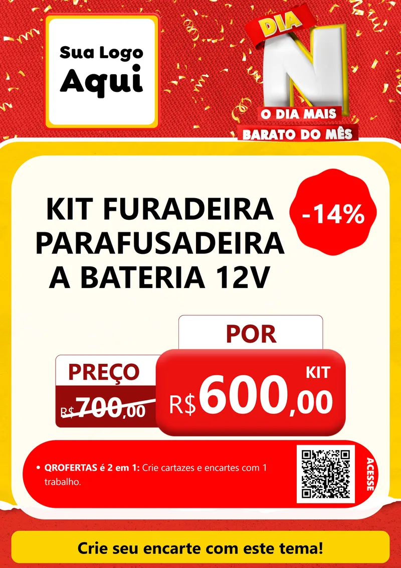 Modelo de Cartaz para Cartaz A4 Vertical com o tema Dia N o Dia Mais Barato do Mês para Maquinas e Ferramentas