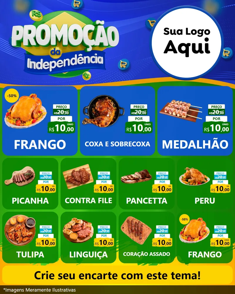 Modelo de Rede Social para Feed Instagram com o tema Promoção da Independência para Assados