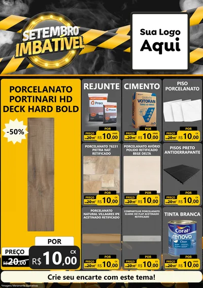 Modelo de Encarte para Encarte A4 Vertical com o tema Setembro Imbatível para Pisos e revestimentos