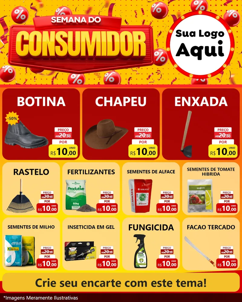 Modelo de Rede Social para Feed Instagram com o tema Semana do Consumidor para Agropecuária
