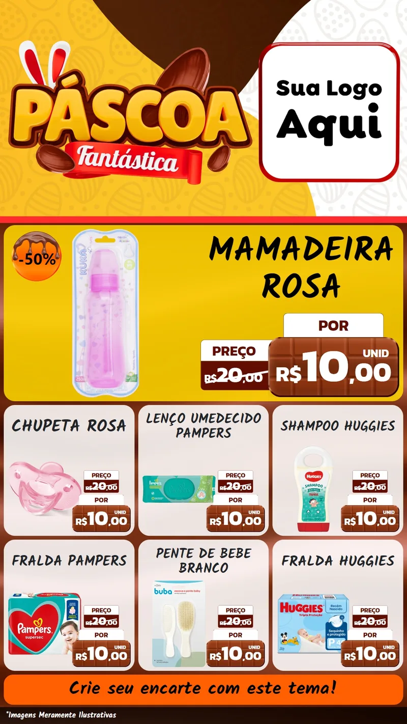 Modelo de Rede Social para Stories com o tema Páscoa Fantástica para Bebês