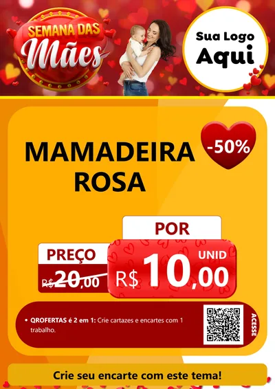 Modelo de Cartaz para Cartaz A4 Vertical com o tema Semana das Mães para Bebês