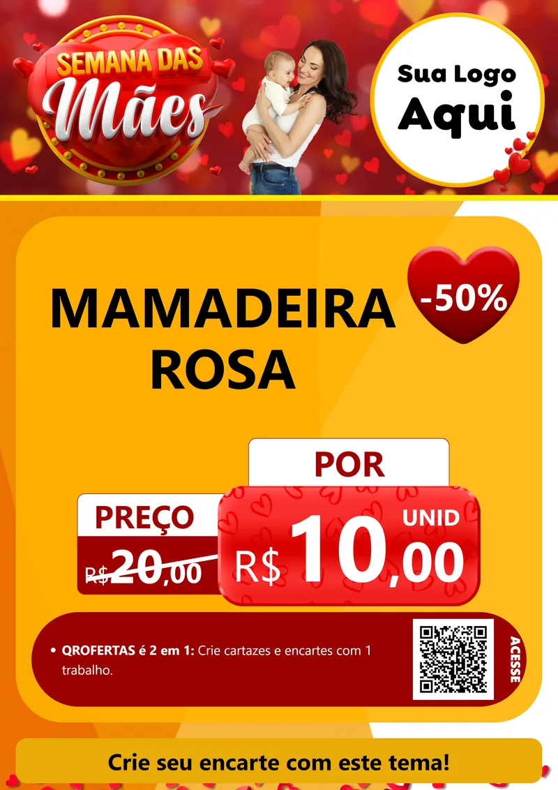 Modelo de Cartaz para Cartaz A4 Vertical com o tema Semana das Mães para Bebês
