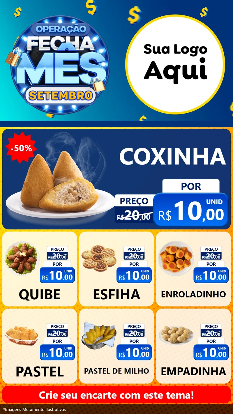 Modelo de Rede Social para Stories com o tema Operação Fecha Mês Setembro para Salgadaria