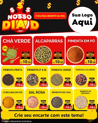 Modelo de Rede Social para Feed Instagram com o tema Nosso Dia D para Produtos Naturais