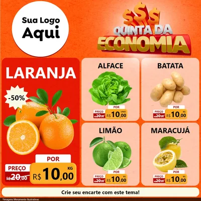 Modelo de Rede Social para Feed Facebook com o tema Quinta da Economia para Hortifrúti