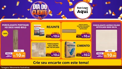 Modelo de TV para TV Horizontal com o tema Dia do Cliente para Pisos e revestimentos