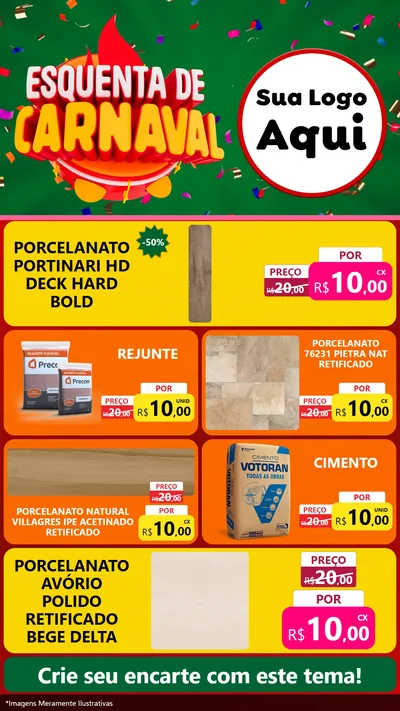 Modelo de TV para TV Vertical com o tema Esquenta de Carnaval para Pisos e revestimentos