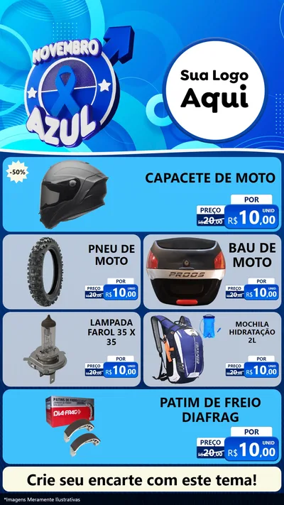 Modelo de TV para TV Vertical com o tema Novembro Azul para Moto peças