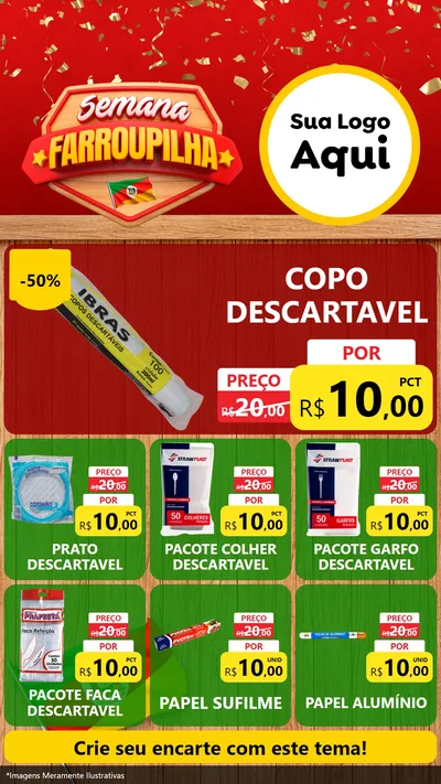 Modelo de Rede Social para Stories com o tema Semana Farroupilha para Embalagens
