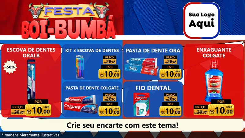 Modelo de TV para TV Horizontal com o tema Festa Boi Bumbá para Higiene Pessoal