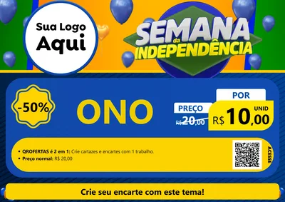 Modelo de Cartaz para Cartaz A4 Horizontal com o tema Semana da Independência para Óticas