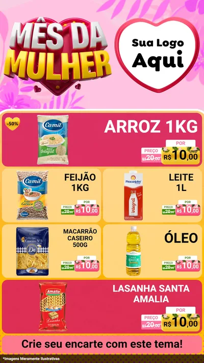 Modelo de TV para TV Vertical com o tema Mês da Mulher para Supermercado