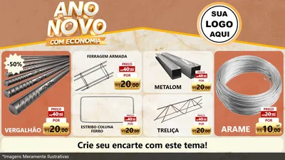Modelo de TV para TV Horizontal com o tema Ano Novo Com Economia para Ferragens