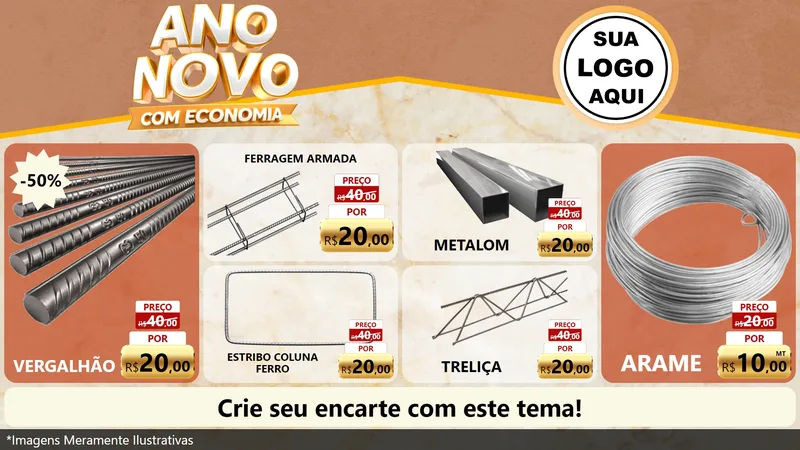 Modelo de TV para TV Horizontal com o tema Ano Novo Com Economia para Ferragens