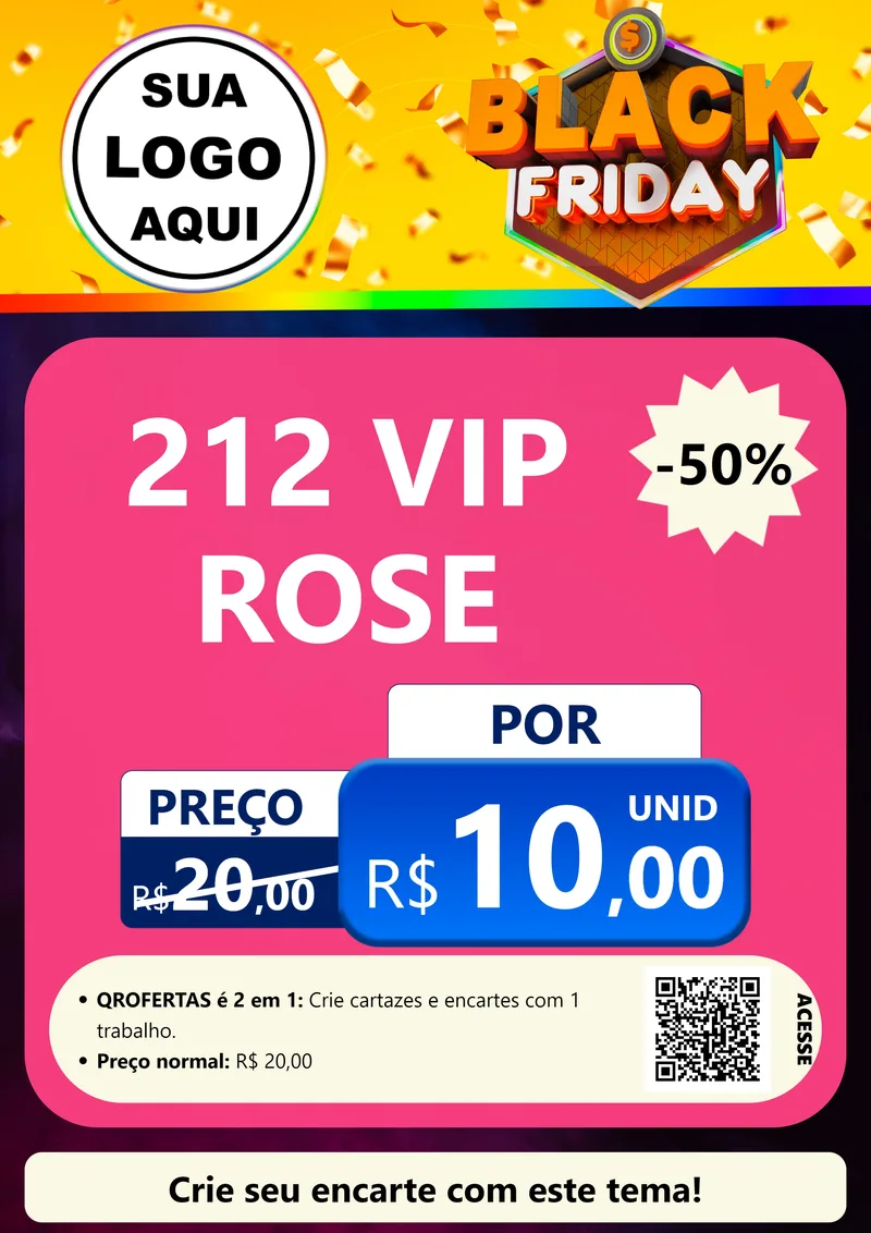 Modelo de Cartaz para Cartaz A4 Vertical com o tema Black Friday para Perfumes